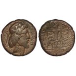 Characene, Attambelos IV, 54-65 A.D., bronze tetradrachm, obverse:- Bust of Attambelos right with