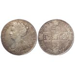 Crown 1708 Septimo, E below bust, Edinburgh Mint, S.3600, nVF, some adjustment marks.