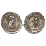 Caracalla silver denarius, Rome Mint 205 A.D. reverse:- Naked Mars standing left, right foot on