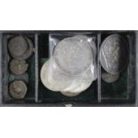 World Coins (16) ancient to modern in a small box, noted Roman Provincial bronze coins, and a GB