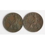 Ionian Islands (2) copper 2 Lepta 1819, F and VF