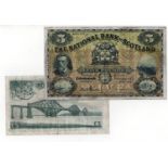 Scotland, National Bank 5 Pounds (2), 5 Pounds dated 1st October 1953, signed Dandie & Brown, (PMS