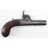 18th century round frame flintlock box lock pocket pistol by Hugh Granger of Preston.