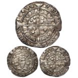 Henry VI, First Reign 1422-1461, silver groat of London, obverse:- mm. Cross Fleury, Leaf on neck,
