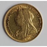 Sovereign 1895S, Sydney Mint, Australia, S.3877, GF