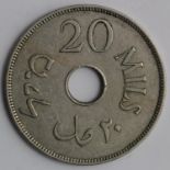 Palestine cupro-nickel 20 Mils 1935 VF