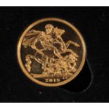 Sovereign 2015 BU in a modern non Royal Mint box