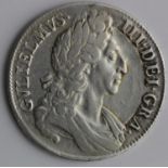 Crown 1696 Octavo, third bust, S.3472, cleaned GF