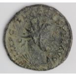 Allectus billon antoninianus, reverse reads:- PAX AVG in exergue 'C', Colchester Mint, S P in field,