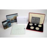 GB Royal mint issues (4) "Windsor Silver Sixpence set", Silver Proof Crown 4 coin set 1972 -1981,