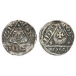 Ireland, John as King, silver halfpenny, obverse crowned facing bust within triangle, no scetre,