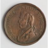 Token, 19thC : Ireland Wellington Penny 1815 over-struck on an Edwd Stephens type, engrailed edge,