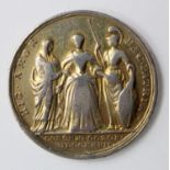 Coronation of Caroline 1727 unmarked silver medal by J. Croker, shows quite a bit of wear.