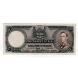 Fiji 5 Shillings dated 1st June 1951, King George VI portrait, serial B/7 59620, (TBB B313k,