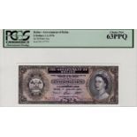 Belize 2 Dollars dated 1st January 1976, Queen Elizabeth II portrait at right, serial B/1 677530, (