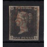 GB - 1840 Penny Black Plate 6 (S-L) four good to large margins, no thins or creases, VFU cat £375