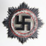 German Deutches Kreuz in Silver a very nice example, No.1 stamped pin for Deschler & Sohn, enamel