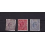 GB - KEVII high values 2/6 to 10s, large anchor wmk. 2/6 SG260 mm with foxing, 5/- SG263 mm, 10s