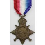 1915 Star to 15418 Pte W Withington R.Lan.R. KIA 19th July 1916 with the 8th Bn. Born Bolton. On the