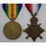 1915 Star and Victory Medal to 1422 L-Sjt T Naismith R.Highlanders. KIA 25th Sept 1915 with the