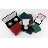 Channel Islands. Assortment of eight boxed silver proof issues to include 5oz Alderney & Guernsey