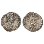 Arcadius silver siliqua, reverse:- Roma seated, Milan Mint 397-402 A.D., Sear 20762, GVF