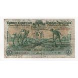 Ireland Republic 1 Pound dated 7th July 1938, The Bank of Ireland 'Ploughman' issue, 82BA 085637, (