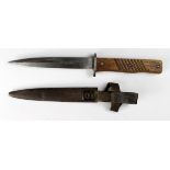 Trench Knife: An Imperial German Great War trench knife. Good blade spear point 6" with German