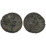Antoninus Pius as possibly struck at a British Mint in 154-155 A.D., reverse:- Britannia seated,