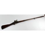 French early 19th century flint lock musket with 41 inch barrel unsigned lock issued to the Swiss