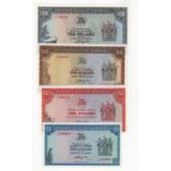 Rhodesia (4), 10 Dollars, 5 Dollars, 2 Dollars & 1 Dollar all dated 1979, all Zimbabwe Bird