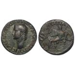 Caligula copper as, Rome Mint 37-38 A.D., reverse:- Vesta seated left, Sear 1803, NVF/GF