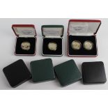 GB Silver Proof Two Pounds (8). Standard 1997, 1999, 2001 & 2003. Piedfort 1999 "Hologram" & 2001.