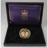 Jersey £10 gold proof 2016 "Queens 90th Birthday". This coin contains 5oz of 22ct gold, in the