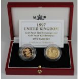 Two coin set 1997 (Half Sovereign & £25 Britannia) Proof FDC boxed as issued