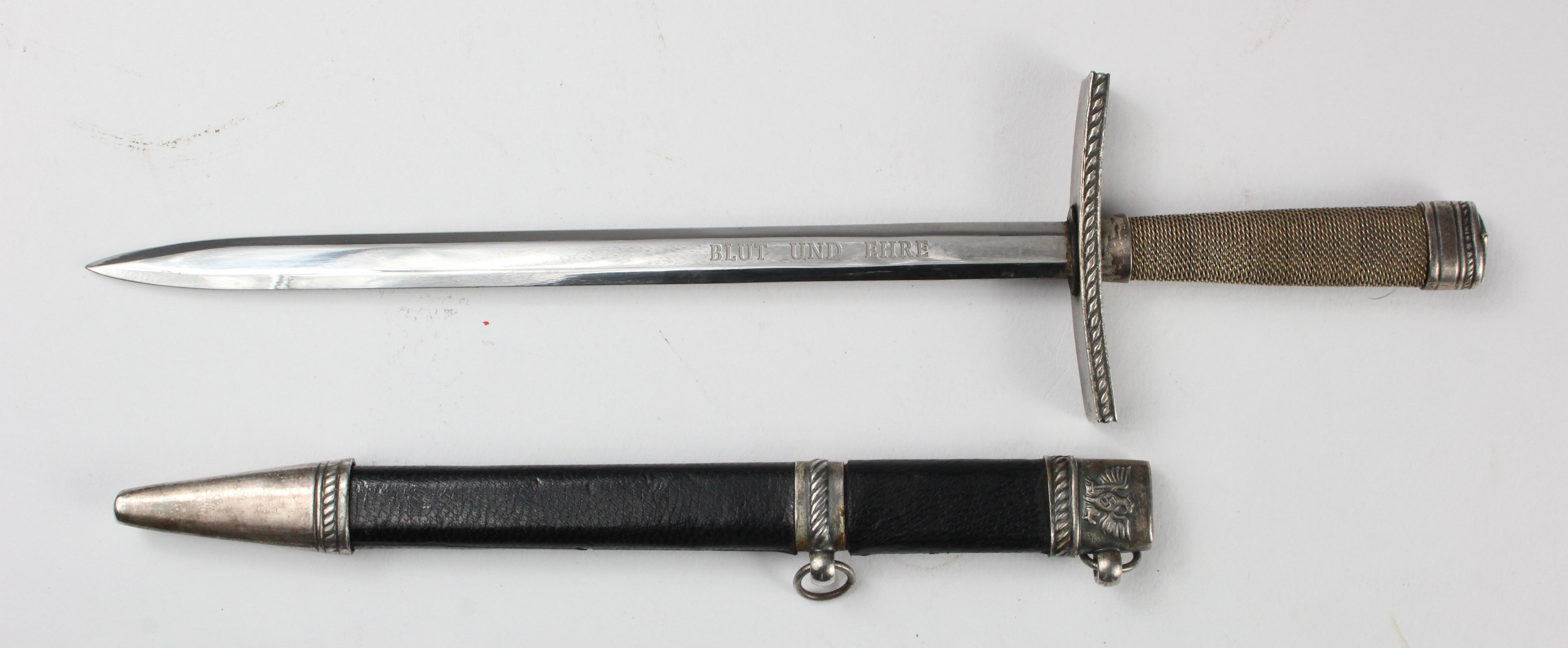 German Leaders dagger paperknife a reduced size dagger, blade etched "Blut und Ehre".