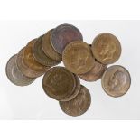 GB Pennies (14) George V : 1911 GEF, 1912 EF, 1915 lightly cleaned EF, 1917 EF, 1918 EF, 1919