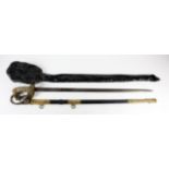 Sword Victorian Naval officers with lion head, fish skin grip folding guard with VR cypher made by