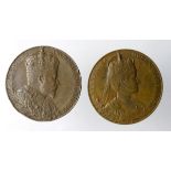 British Commemorative Medals (2) Edward VII Coronation 1902 official large bronze issues, VF, one