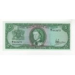 Trinidad & Tobago 5 Dollars dated 1964, serial B/1 883473, signed V.E. Bruce, (TBB B202c,