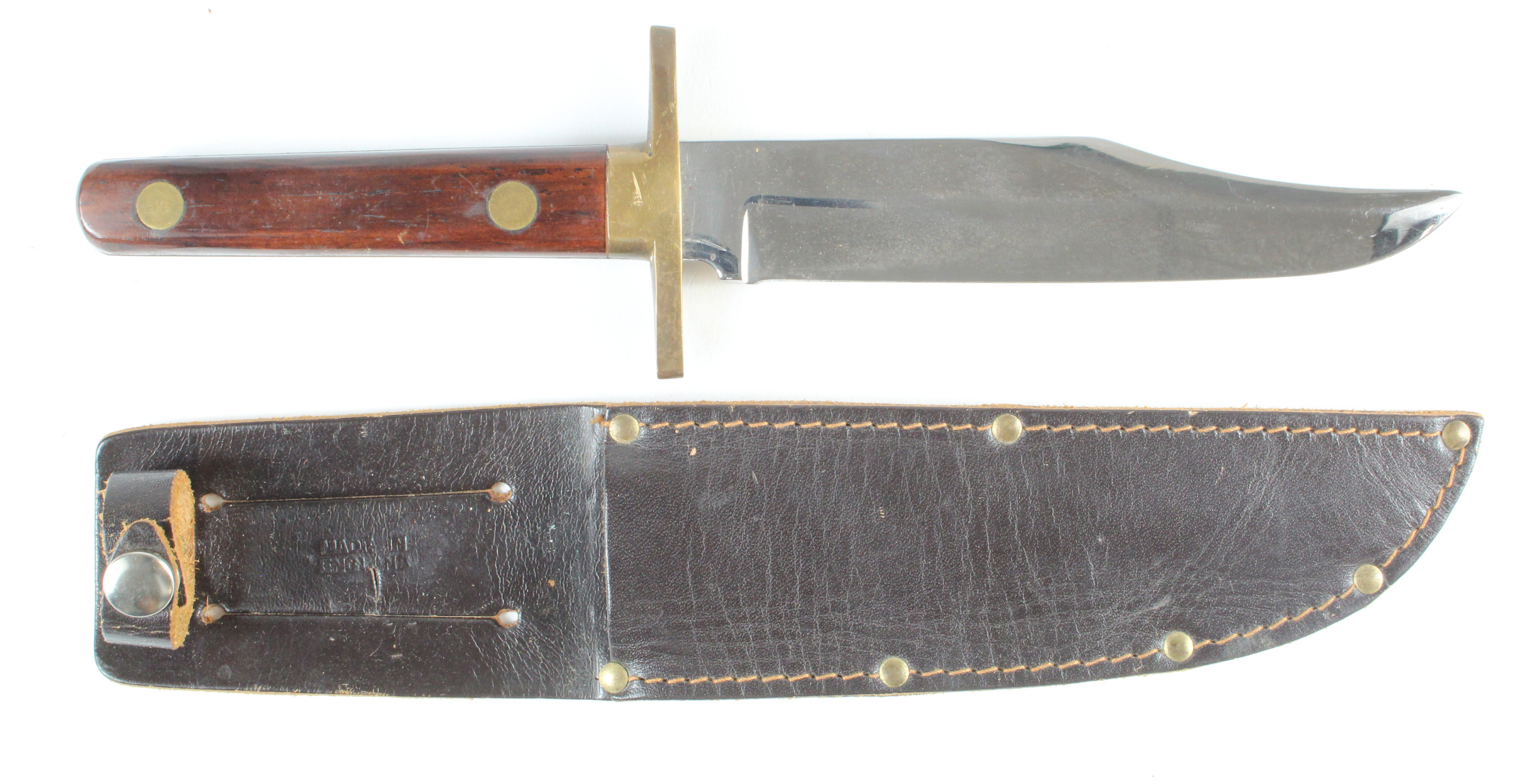 Bowie Knife believed to be by A.Wright, very clean, with scabbard.