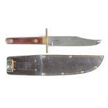 Bowie Knife believed to be by A.Wright, very clean, with scabbard.