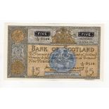 Scotland, Bank of Scotland 5 Pounds dated 10th April 1956, signed Craig & Watson, serial 5/H 8520 (