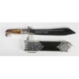 German RAD Hewer a rare paperknife size example, etched motto to blade, "Arbeit adelt".