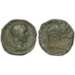 Trebonianus Gallus, sestertius, Rome Mint 252 A.D., reverse:- Juno seated facing, within circular