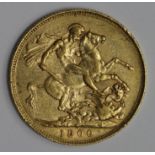 Sovereign 1900P, Perth Mint, Australia, F-GF