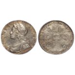 Shilling 1736/5 roses & plumes in angles, S.3700 GVF, scratches.