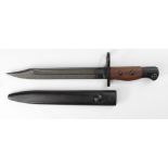 Bayonet: No5 MK1 for the Lee Enfield Jungle Carbine. Parkerised Bowie blade 8". Ricasso marked 'W.