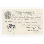 Peppiatt 5 Pounds dated 20th May 1947, serial M22 058305, London issue on thin paper, (B264,