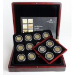 London Mint issue "Fifty Pence 40th Anniversary Prestige set". This set contains 16 gold plated 50
